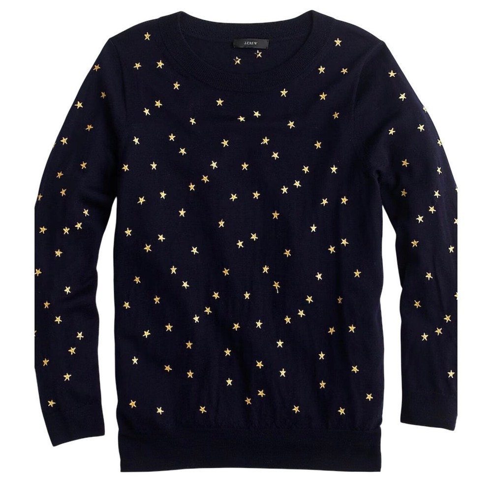 J Crew Mercantile Tippi‎ sweater in embroidered stars XXS Lightweight Knit